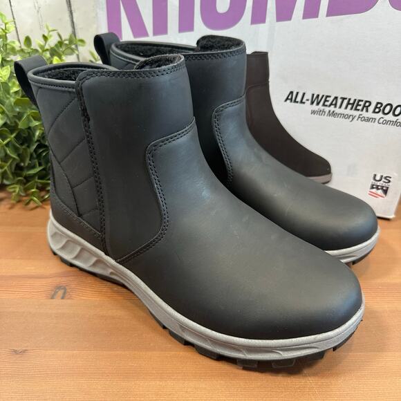 Khombu Women's Dusk All Weather Memory Foam Boots Black Size 6 - Picture 2 of 7